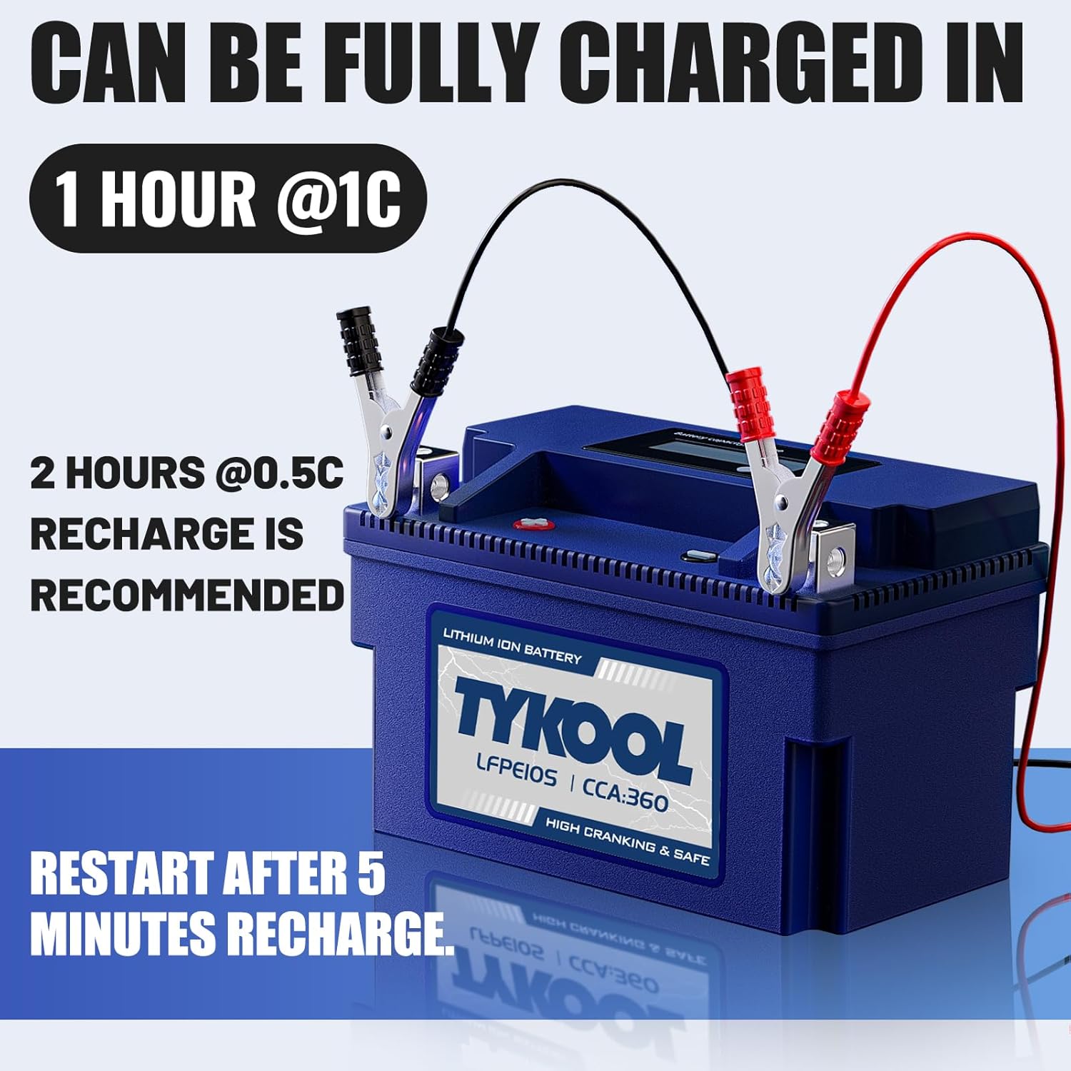 YTZ10S 12v lithium battery 6Ah 360CCA LiFePO4 battery, for Honda KTM Yamaha Harely Powersports Battery, Fit ATV, UTV, Scooter,Snowmobile, Motocross, Lawn Mower, Jt Ski, Motorboat,Quad,Tractor