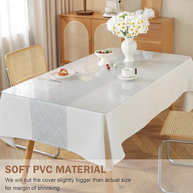 LovePads Frosted Table Cover Protector 36 x 54 Inch, 1.5mm Thick Plastic Table - Image 4