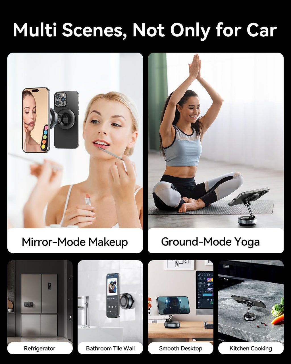 MRGLAS 2026 Upgraded Vacuum Magnetic Phone Holder, for Magsafe Suction Cup Phone Mount Car Truck Accessories for Women Men [98+LBS Suction & 2800gf Magnetic] Fathers Day for Gifts, 360° Adjustable