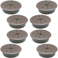 Desk Grommet 2" (50 mm), Desk Hole Cover for Cables Coffee, Cable Grommet ABS Plastic, Desk Hole Grommet for Office and Home Table Cable, Detachable & Flexible Cable Cord Organizer-8 Pcs