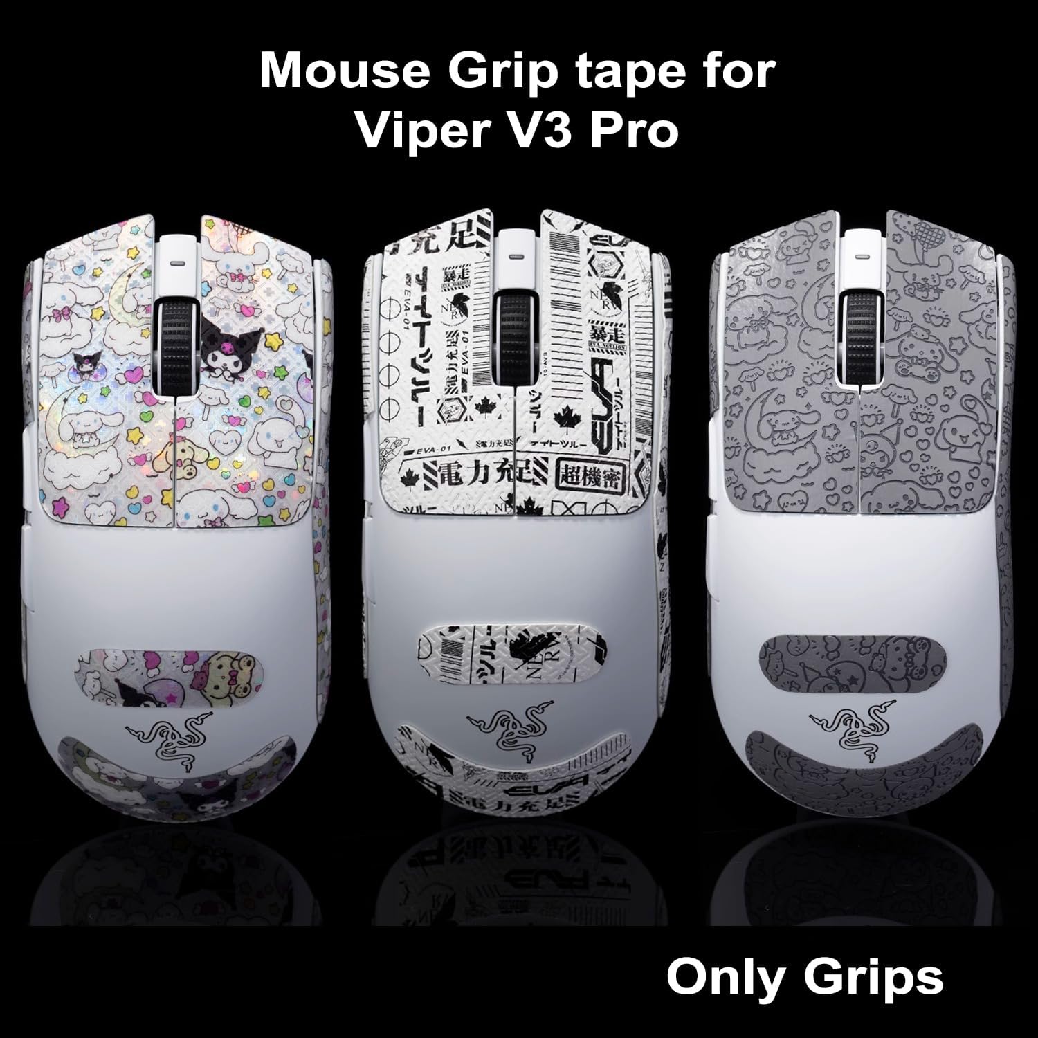 Grip Tape for Razer Viper V3 Pro - Anti-Slip,Enhanced Control, Sweat Resistance,Improves FPS Gaming Grip & Mouse Protection [Pre-Cut] Printsteam Cyan