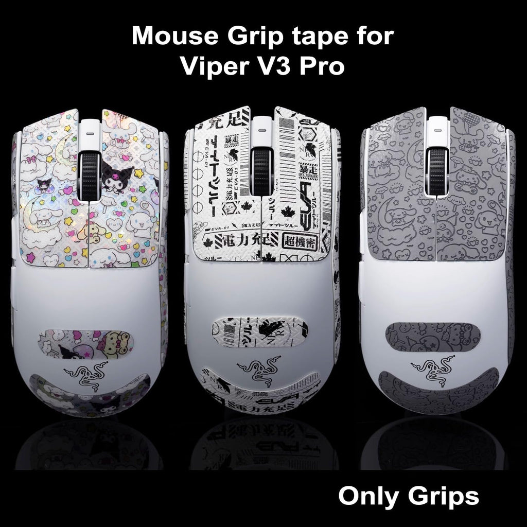 Grip Tape for Razer Viper V3 Pro - Anti-Slip,Enhanced Control, Sweat Resistance,Improves FPS Gaming Grip & Mouse Protection [Pre-Cut] CS Gray