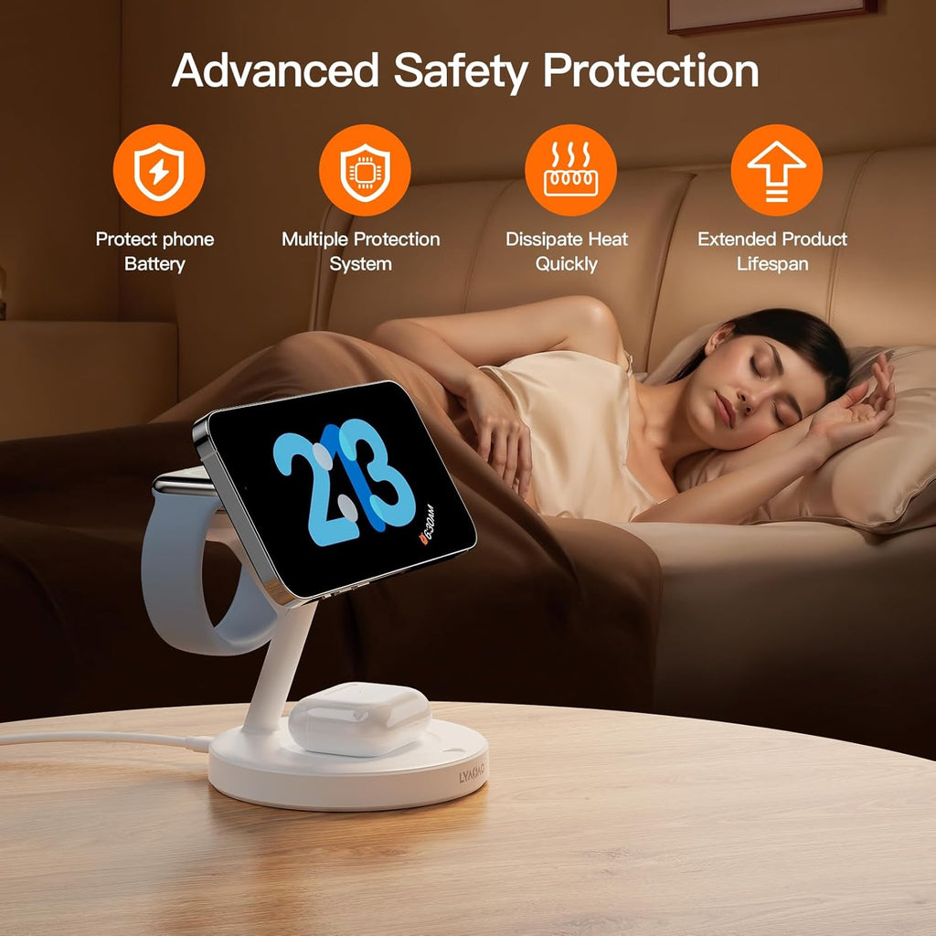2025 3 in 1 Charging Station for Apple iPhone AirPods Watch with Mag-Safe Charger Wireless Charger Stand for iPhone 16 15 14 13 12 Series AirPods iWatch Series - Gifts for Wife & Husband