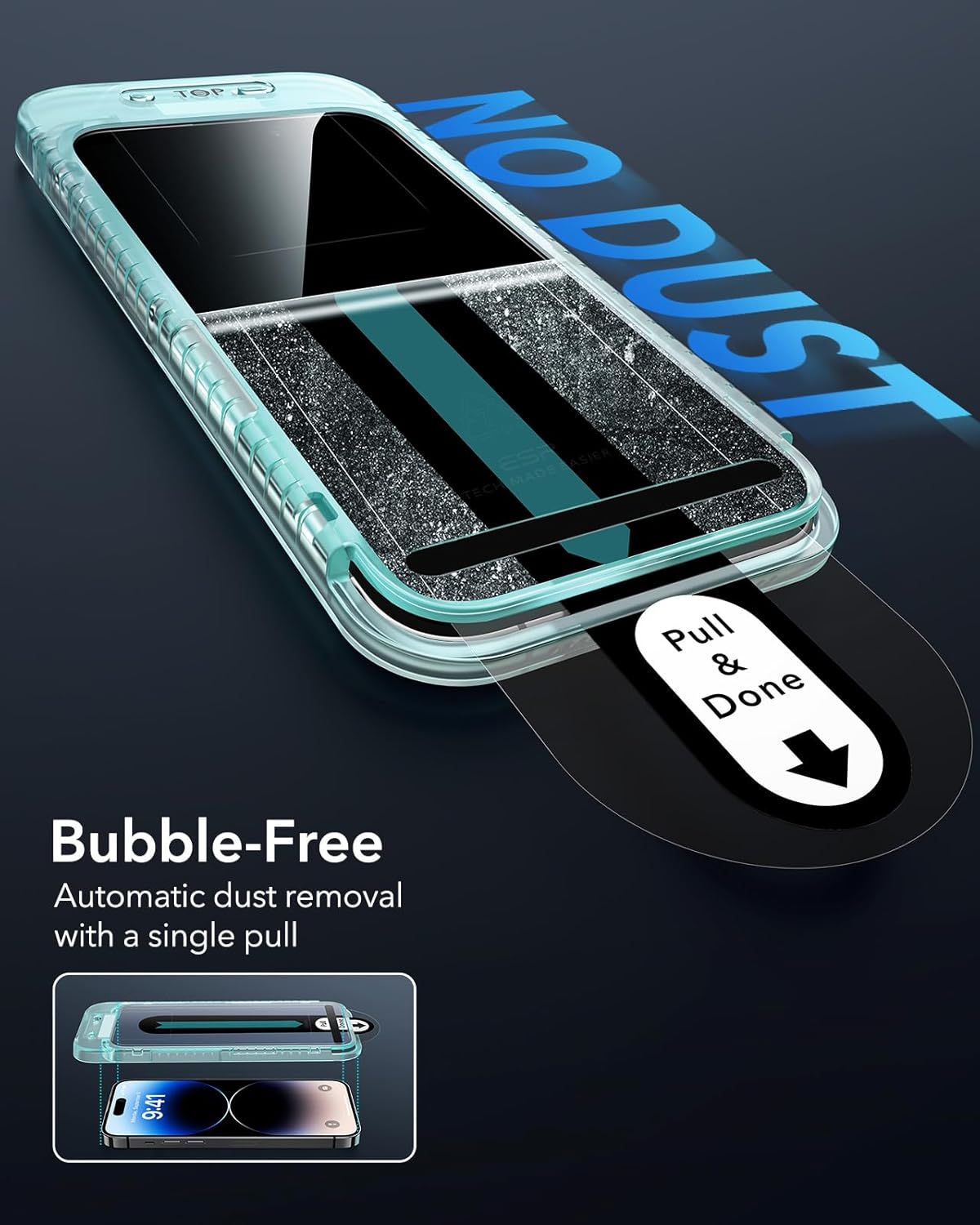 ESR 3 Pack for iPhone 14 Pro Screen Protector, [9H Hardness] [Military Grade Shatterproof] Tempered Glass Film with Flawless Fit Tray