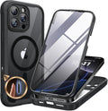 Miracase Magnetic for iPhone 16 Pro Max Case 6.9'' [Compatible with MagSafe] Full-Body Phone case with Built-in Glass Screen Protector& Camera Protector,Drop Proof 16 Pro Max Cover,Black