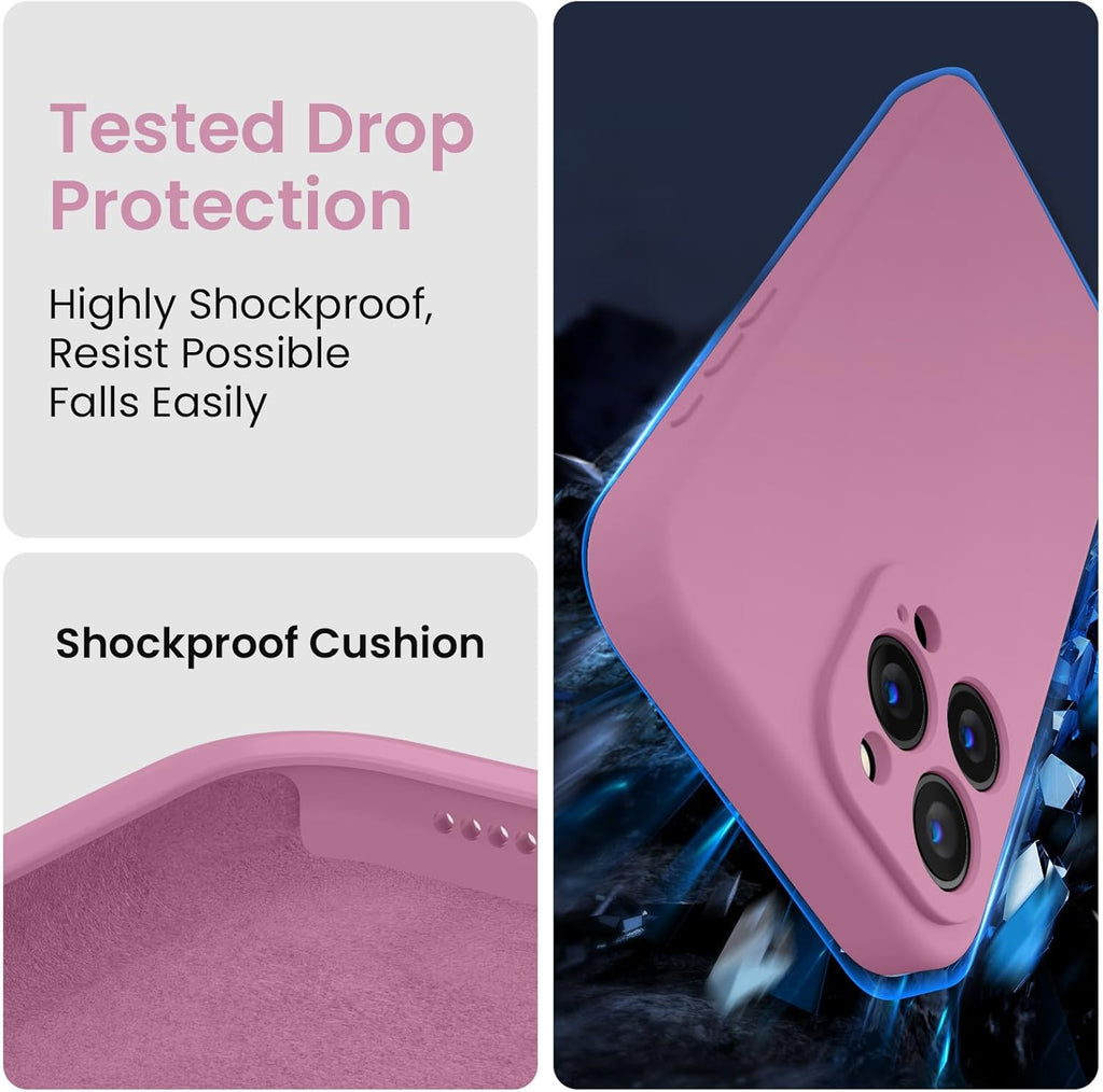 FireNova Designed for iPhone 15 Pro Max Case, Silicone Upgraded [Camera Protection] Phone Case with [2 Screen Protectors], Soft Anti-Scratch Microfiber Lining Inside, 6.7 inch, Lilac Purple