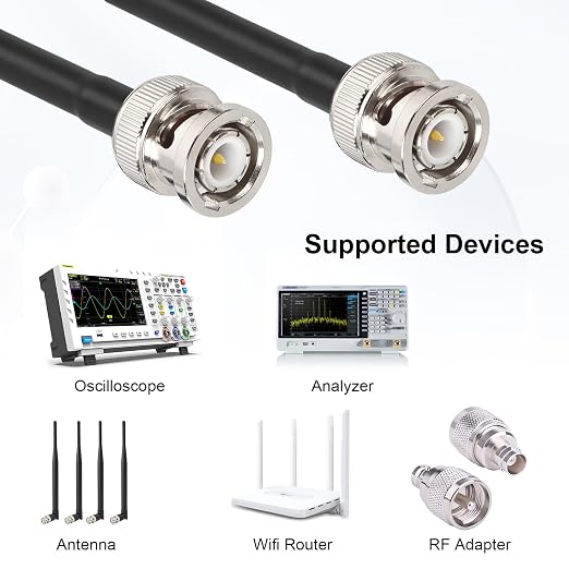 MOOKEERF 15FT RG58 50 ohm BNC Male to Male Coax Cable - Image 6