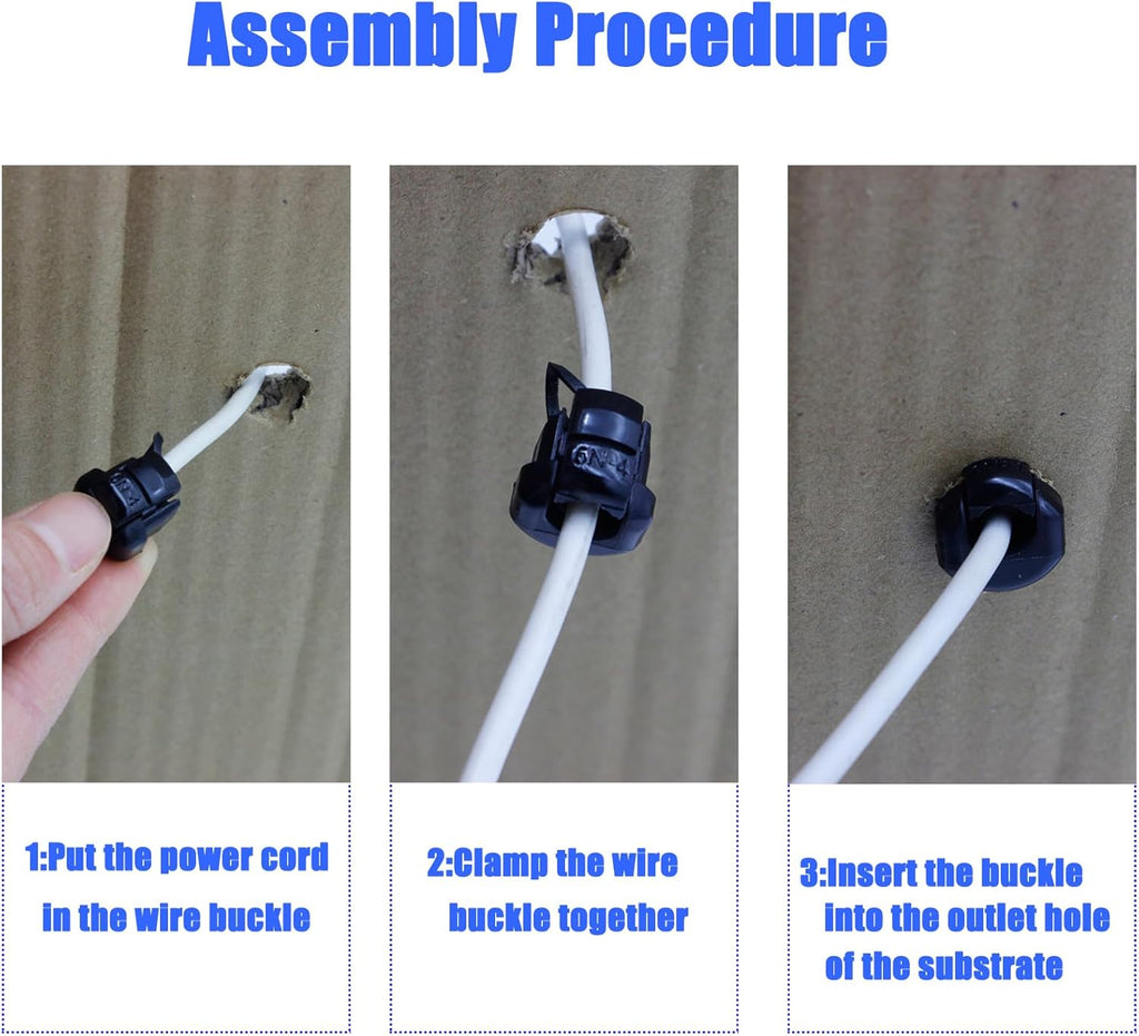 40PCS Nylon Insulation Cable Bush Grommet Electric Cable Protection Cord Buckle Strain Relief Bushing Black Wire Cover Round Cord Grommet,Office Home Wire Cover Management 6N-4 4N-4