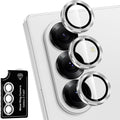for Samsung Galaxy Z Fold 7 Camera Lens Protector, Individual Metal Ring Tempered Glass Lens Cover, [Strong Adsorption] Scratch Resistant Ultra-Thin HD Clear Lens Cover, 1 Set-Silver