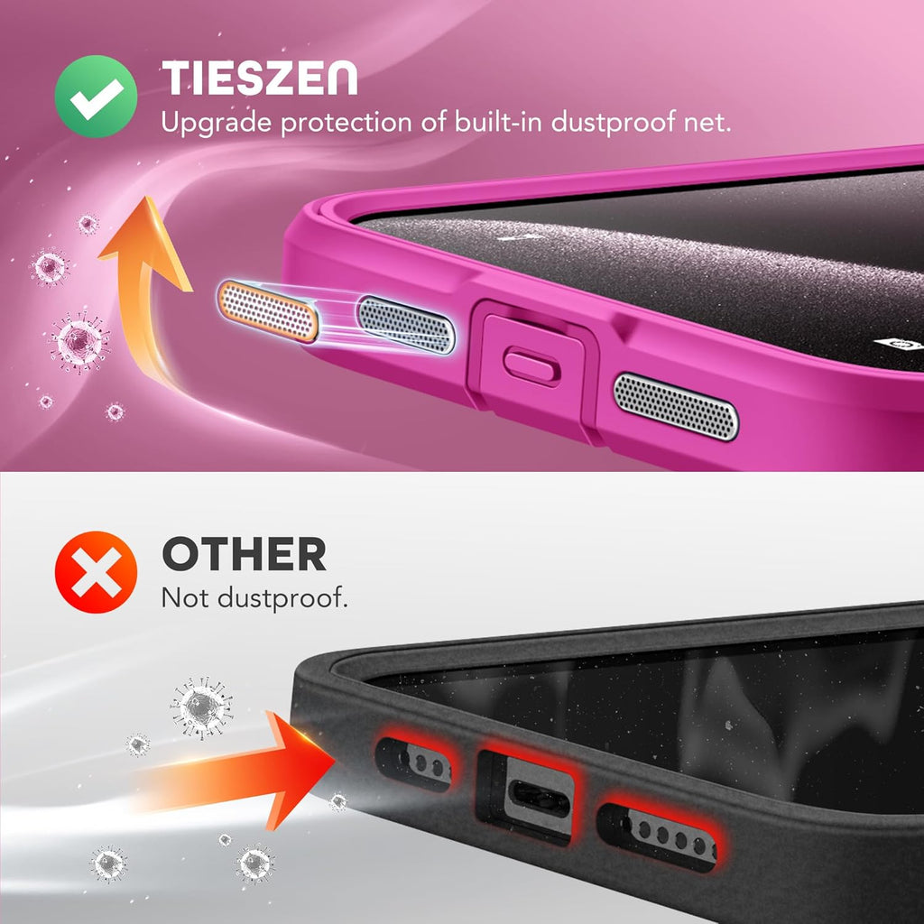 Magnetic for iPhone 15 Pro Max Case, Compatible with MagSafe, Built-in Privacy Screen Protector and Camera Protection, Anti Spy Full Body Dustproof Shockproof Hard Phone Case 6.7", Rose Red