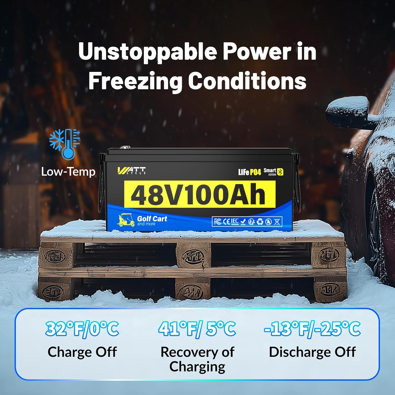 48V Lithium Battery Golf Cart Built-in BMS 200A Bluetooth, 48 Volt 100Ah Lithium Battery for Golf Cart with 15A Charger, Vibration-Resistant Structure, 10 Years Lifespan Deep Cycle 15000+