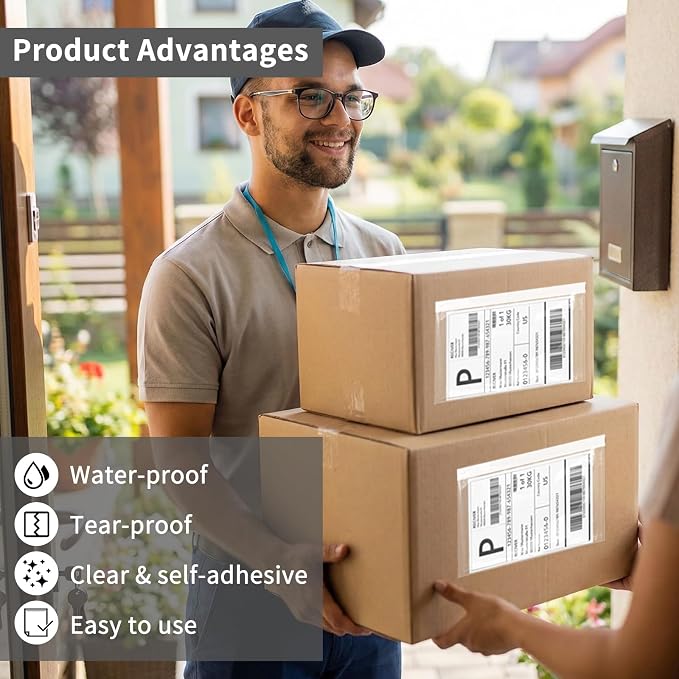 4.5" x 5.5" Shipping Label Sleeves Plastic Envelopess Self-Adhesive Top Loading - Image 4