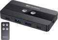 Cable Matters USB C Switch for 2 Computers with Remote Control, 10Gbps Data Transfer, Shares 2X USB-A and 2X USB-C Peripherals (Keyboard, Mouse, Printer, SSD), Data Only - No Video, No Host Charging