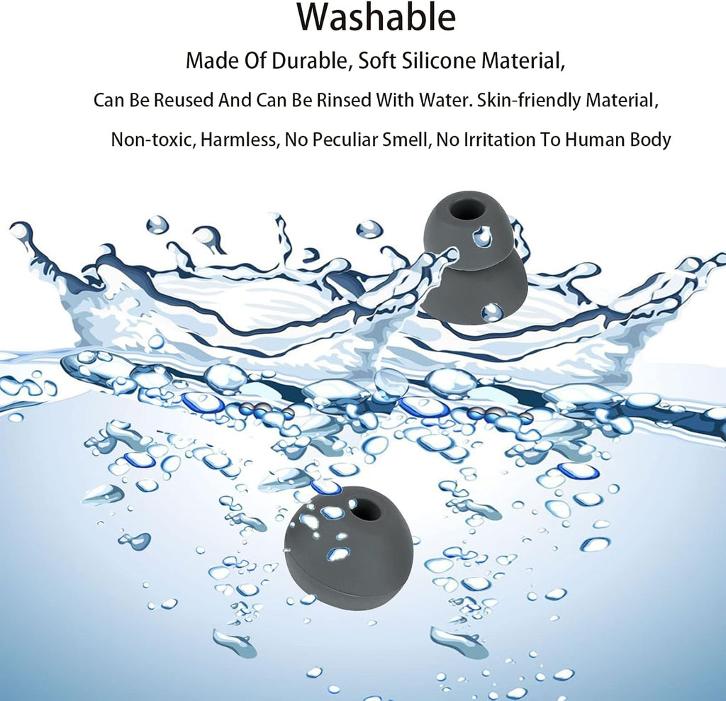 Earbud Tips Earbud Replacement Tips Replacement Earbud Tips Earbud Covers Replacement Ear Pads Earbud Rubber Tips Ear Tips for Powerbeats Pro Beats Wireless Earphone Headphones 4 Pairs (Dark Gray)
