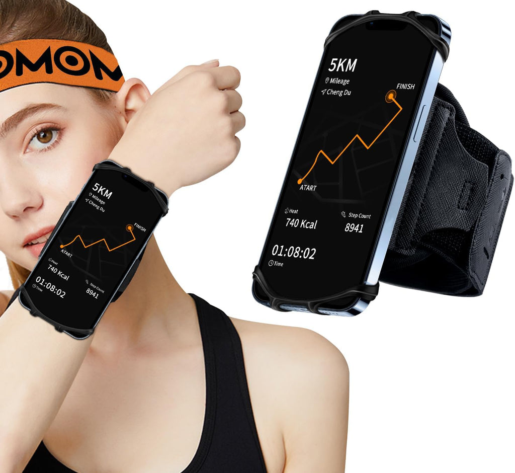 Wristband Phone Holder for Running,Forearm Armbands 360° Rotatable & Detachable Compatible with All 4.5-7 inch Cellphone for iPhone 16/15/14/Pro/ProMax/13/12/11/mini/XS/XR,for Workout Jogging