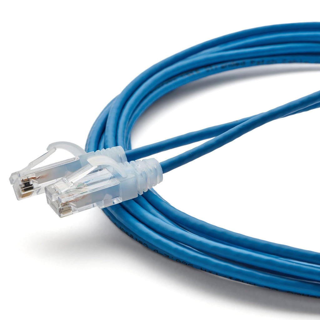 TRUECABLE Cat6 Component Rated Patch Cable, Unshielded (U/UTP), 14ft, Blue, 28AWG Solid Copper, Snagless 10G High-Speed Ethernet Cable, PoE++ 4PPoE 100W, UL Listed, RoHS-3, 1 Pack
