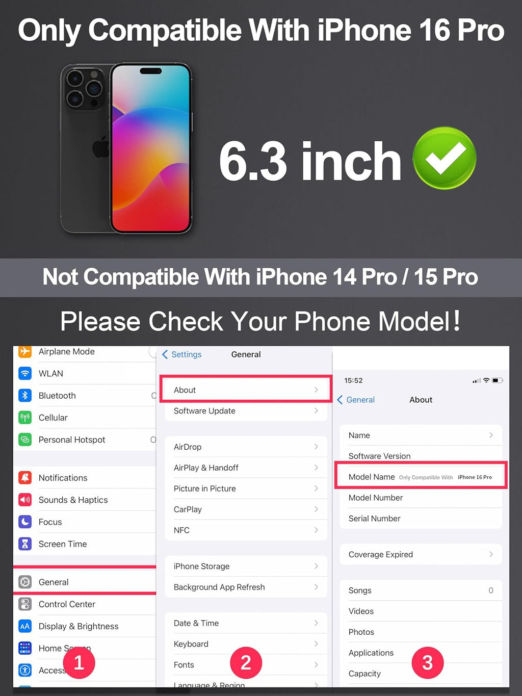 Compatible for iPhone 16 Pro Privacy Screen Protector 6.3 Inch, Purple Gradient Anti Spy Anti Blue Light HD Screen Protector Tempered Glass Easy Installation
