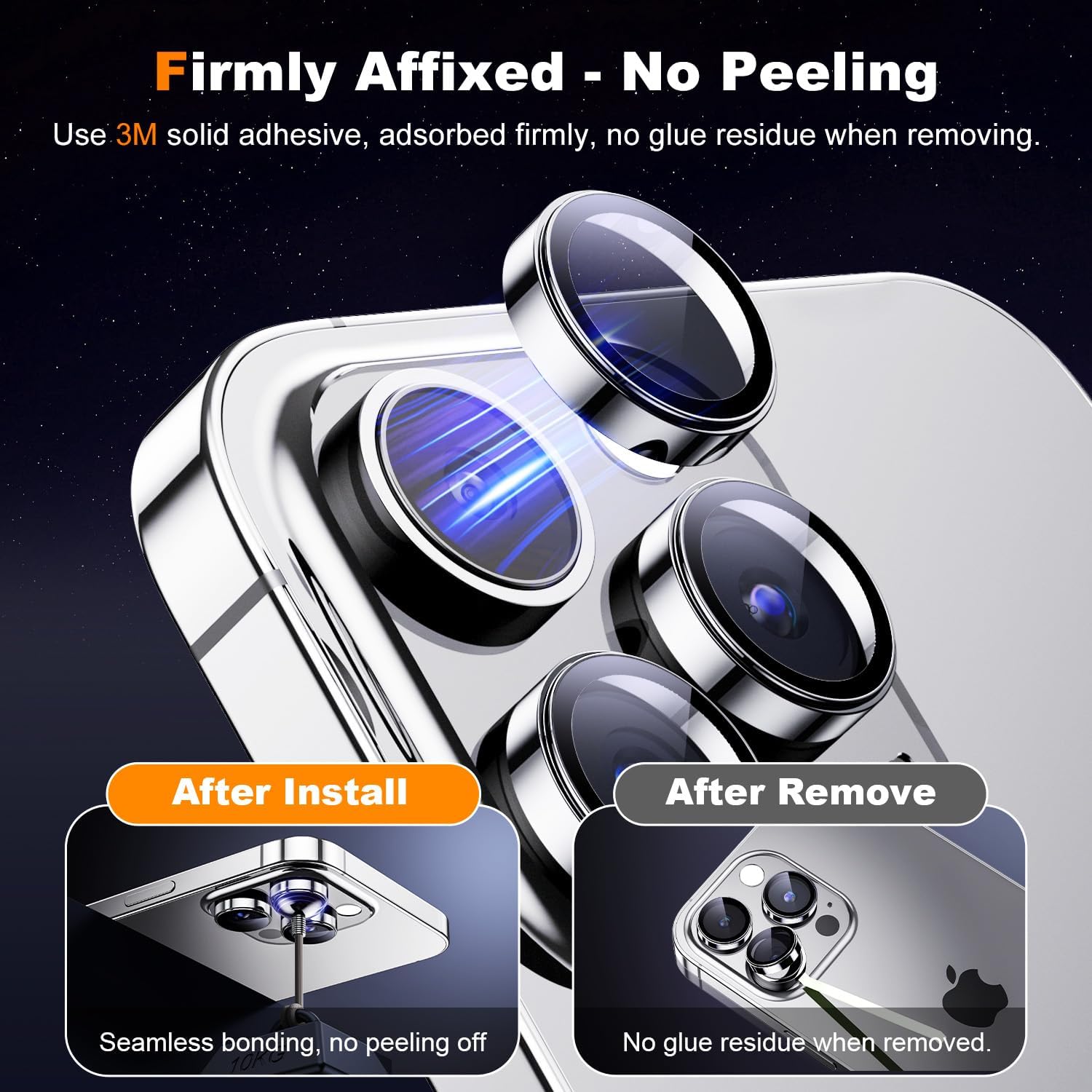 Hoerrye for iPhone 15 Pro Max/iPhone 15 Pro Camera Lens Protector [3+1] [Keep Lens Original Design] 9H Tempered Glass Camera Cover Screen Protector,White Titanium