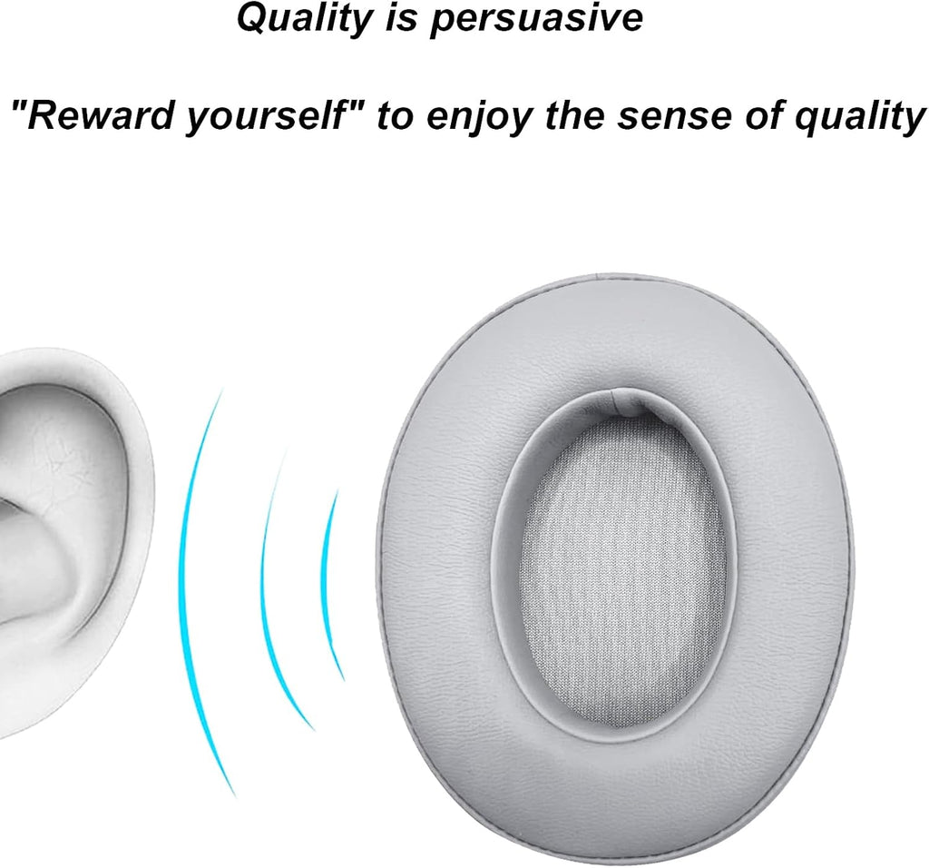 Replacement Ear Pads Cushions for Beats Studio（B0501、B0500），Beats Studio 2 & Studio 3 Wired & Wireless Headphones, Earpads with Soft Protein Leather, Noise Isolation Memory Foam - Grey