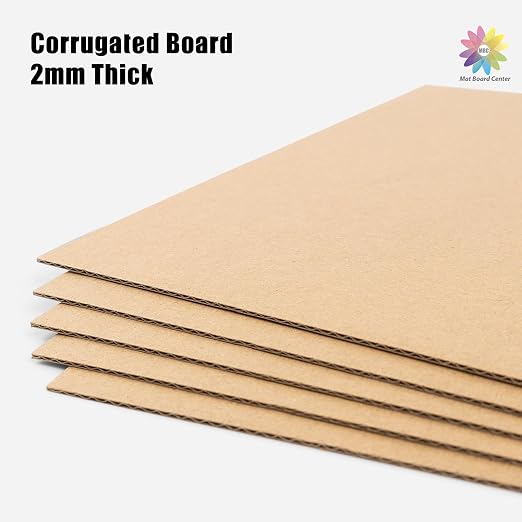 Mat Board Center, 50 Corrugated Cardboard Sheets 8x8 Inches Flat Card Board - Image 3