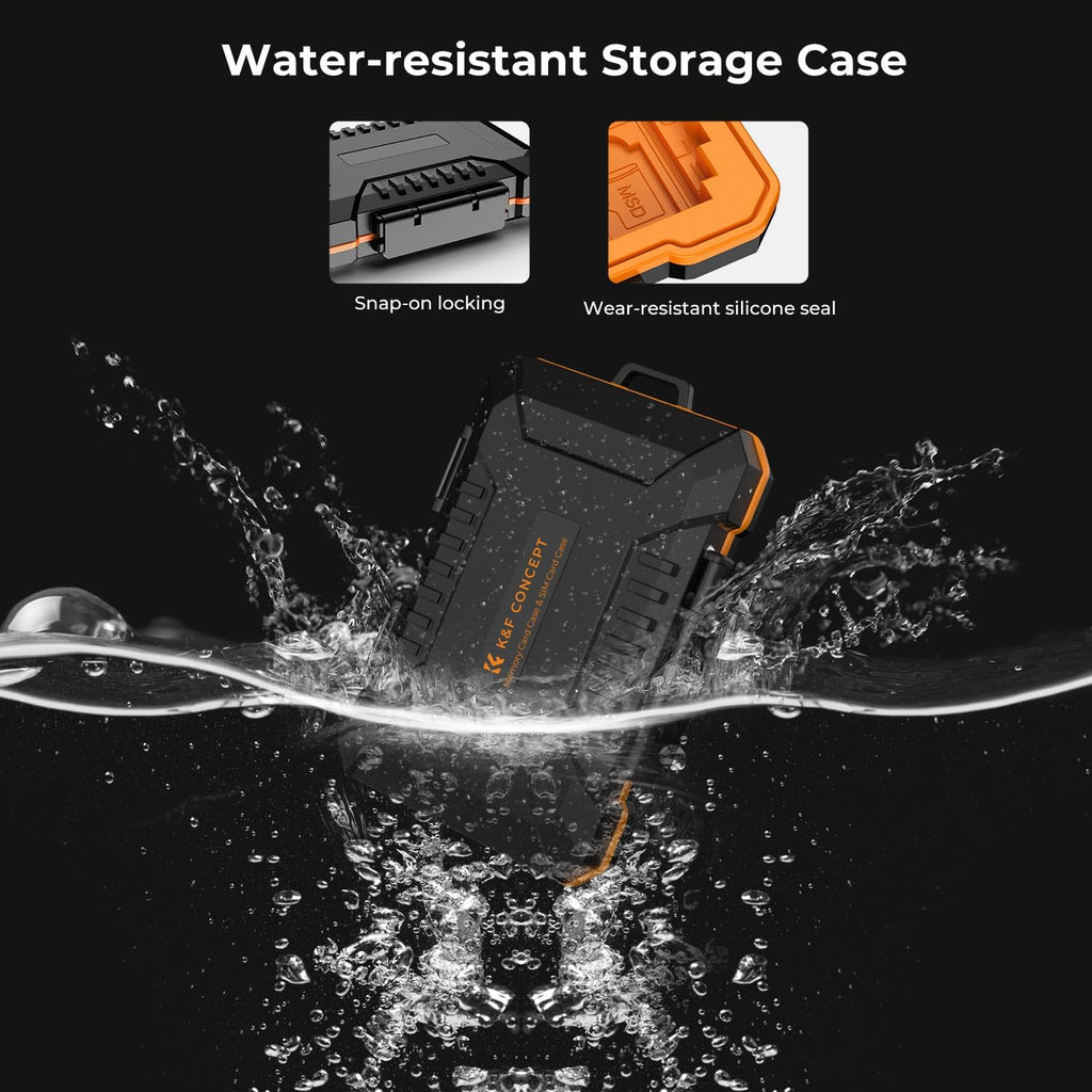 K&F Concept Memory Card Case - 25 Slot Carrying Case for SD, CF, CFexpress, Micro SD, Nano SIM & Micro SIM Cards