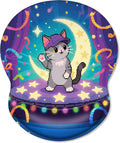 ITNRSIIET Ergonomic Mouse Pad with Comfort Gel Wrist Rest, Non-Slip PU Base, Smooth Textured Surface, Reduces Hand Fatigue & Wrist Pain, 8.7 x 7.2 Inch for Office Gaming Home, PixelPartyCat