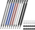 Stylus (10 Pcs),2-in-1 Stylus Pen for Touch Screen,High Precision and Sensitivity,Suitable for iPhone/ipad/Android Tablets,Compatible with All Touch Screens (Silver/Blue/Rose Gold/White/Black)