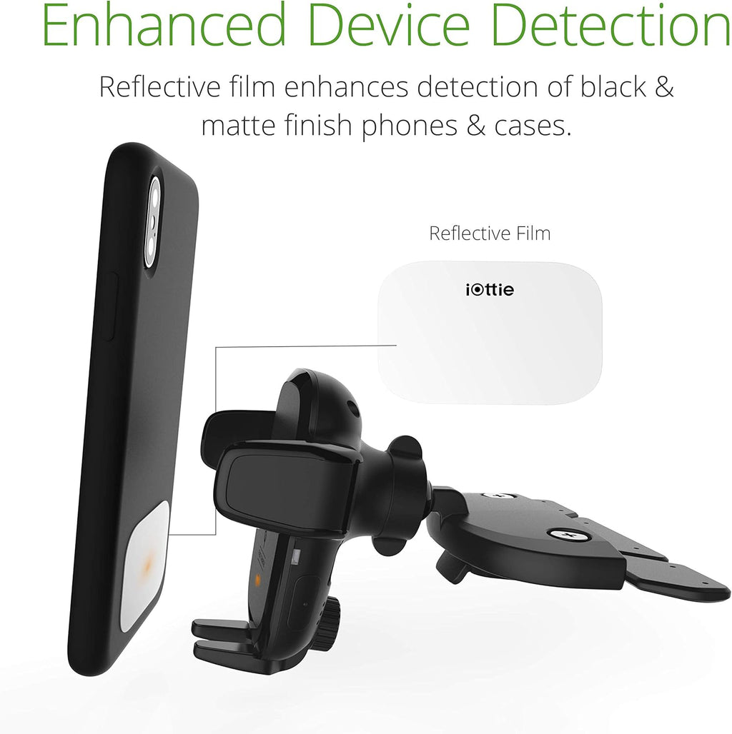 iOttie Auto Sense Qi Wireless Car Charger - Automatic Clamping Wireless Charging CD Slot & Air Vent Phone Mount Combo for Google Pixel, iPhone, Samsung Galaxy, Huawei, LG, and other Smartphones