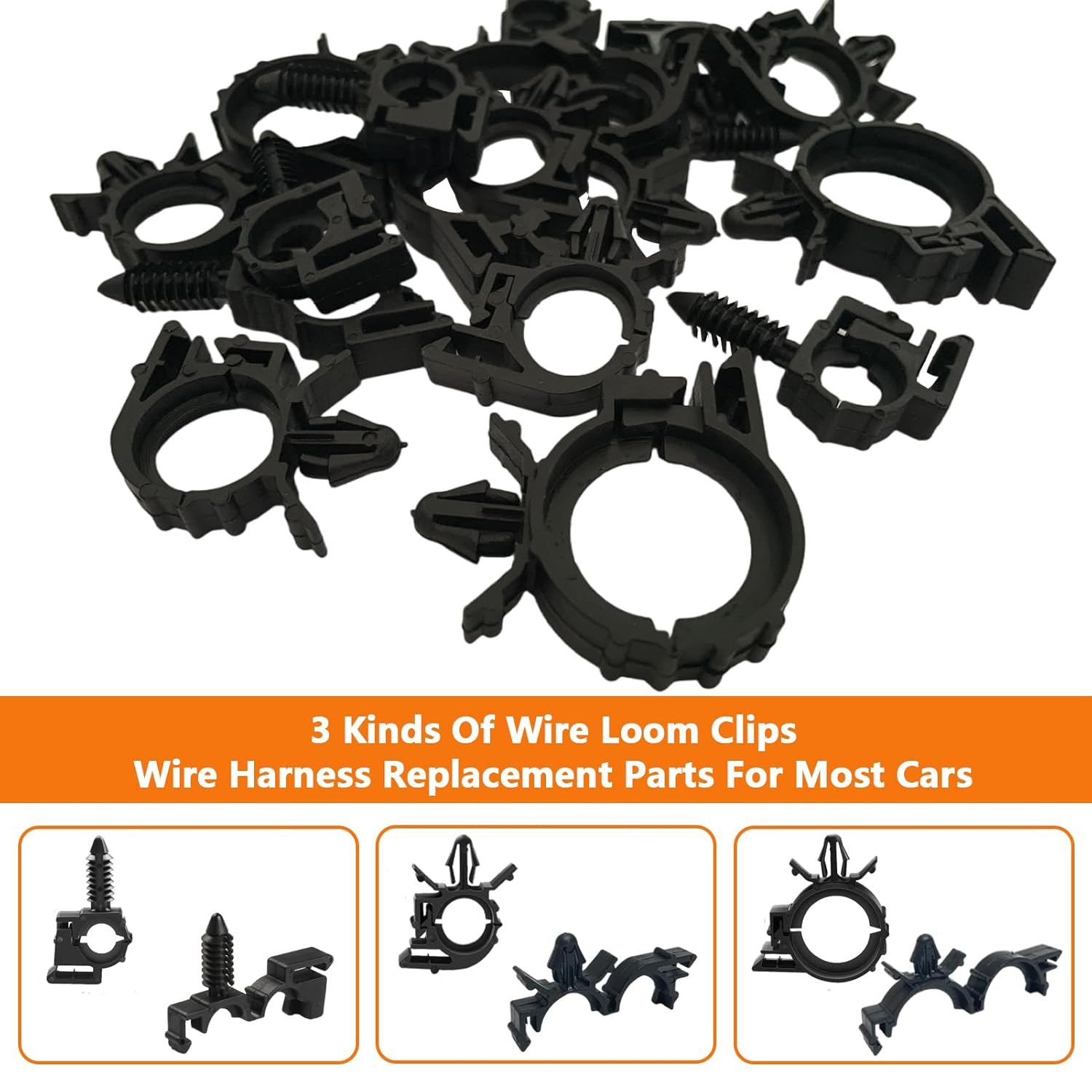 180Pcs Wire Loom Clips for Car Push Mount Zip Ties Assorted Sizes Automotive Fuel Line Cable Ties 6 Inch Wire Holder for Car Zip Ties Anchors Screw Mount Zip Tie Automotive Wiring Clip