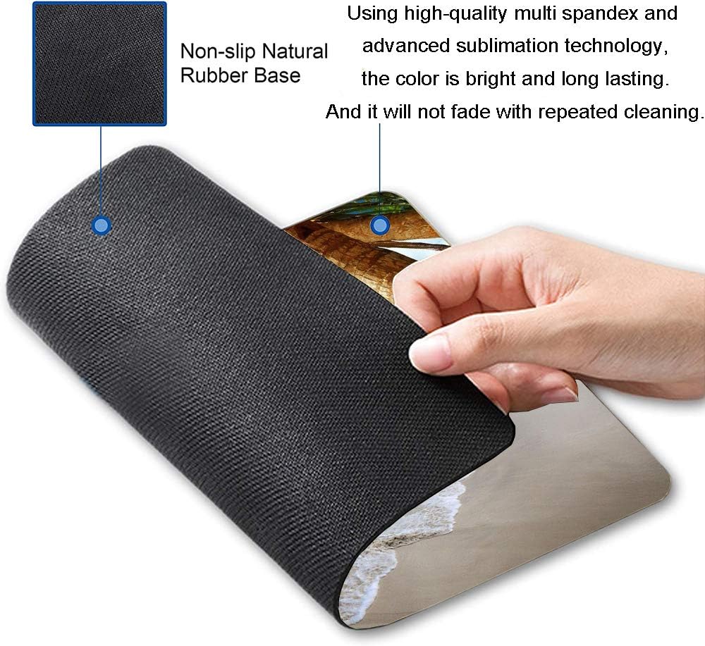 Beach Mouse Pad, Coconut Trees Design Mouse Pad, Nature Mousepads, Custom Gaming Mouse Pads Non-Slip Rubber MousePads for Computers Laptop Office