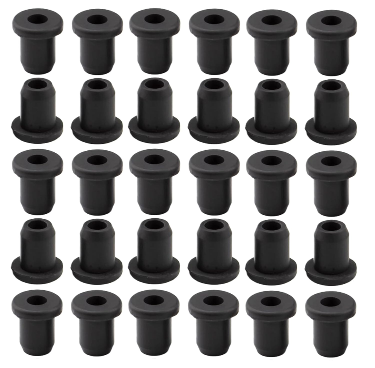 30 pcs 1/4" Drill Hole，1/8" ID Black Silicone Top hat Rubber Grommets for Wiring，Automotive，Firewall，Hole Plug，Desk，Screw，Water and Gas Pipe，Drain，House Siding，Cable Bushing，Glass，Wire Plug