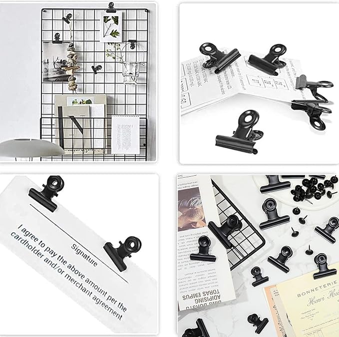 Bulldog Clips with Hole for Push-pin, Paper File Clips with Strong Spring - Image 4