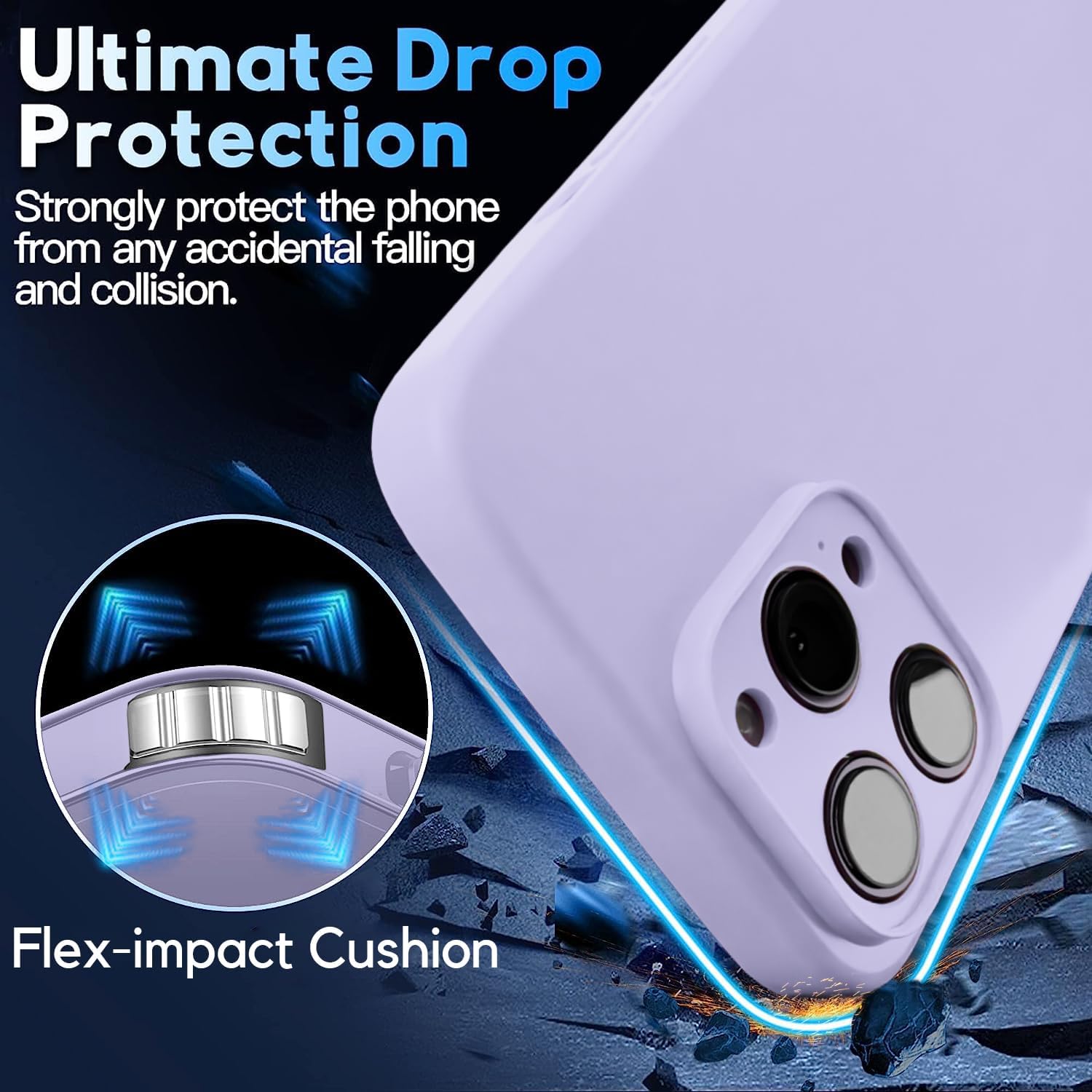 Blaspins Crossbody Lanyard Strap Case for iPhone 13 Mini, Neck Cross Body, Adjustable Holder Removable, Drop Protection Shockproof, Hands-Free Silicone Case 5.4 inch, 150 cm Strap, iP13mini - Purple