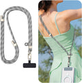 Phone Crossbody Lanyard with 2 Phone Tabs, Adjustable Anti-Theft Phone Lanyard for Most Phones, Durable Metal Buckle