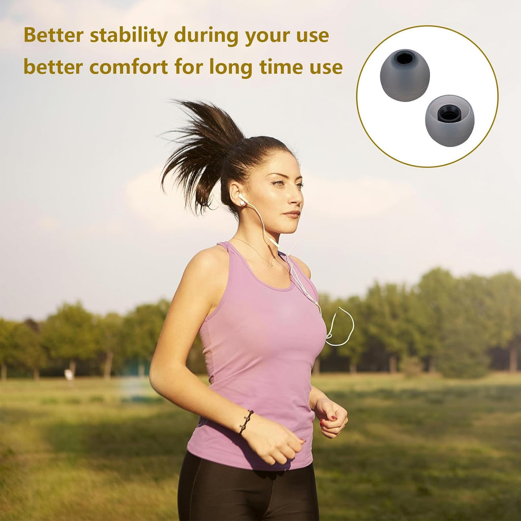 Earbud Replacement Tips Silicone Earbud Covers Fit for in-Ear Headphones (Inner Hole 3.8mm -5.1mm) 9 Pairs S/M/L
