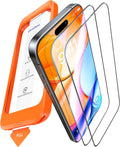 UltraGlass UNBREAK Top 9H+ Glass for iPhone 15 Pro Screen Protector [No.1 Military Grade Shatterproof & Longest Durable] Screen Protector 15 Pro Tempered Glass Full Coverage Easy Installation, 2 Pack