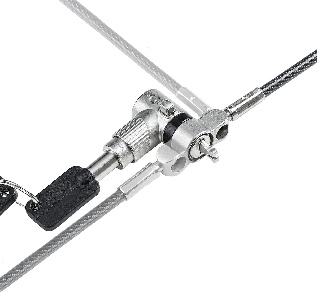 StarTech.com 3-in-1 Universal Laptop Lock 6.6ft (2m), Master Keyed Security Cable, Compatible with Noble Wedge/Nano/K-Slot; TAA