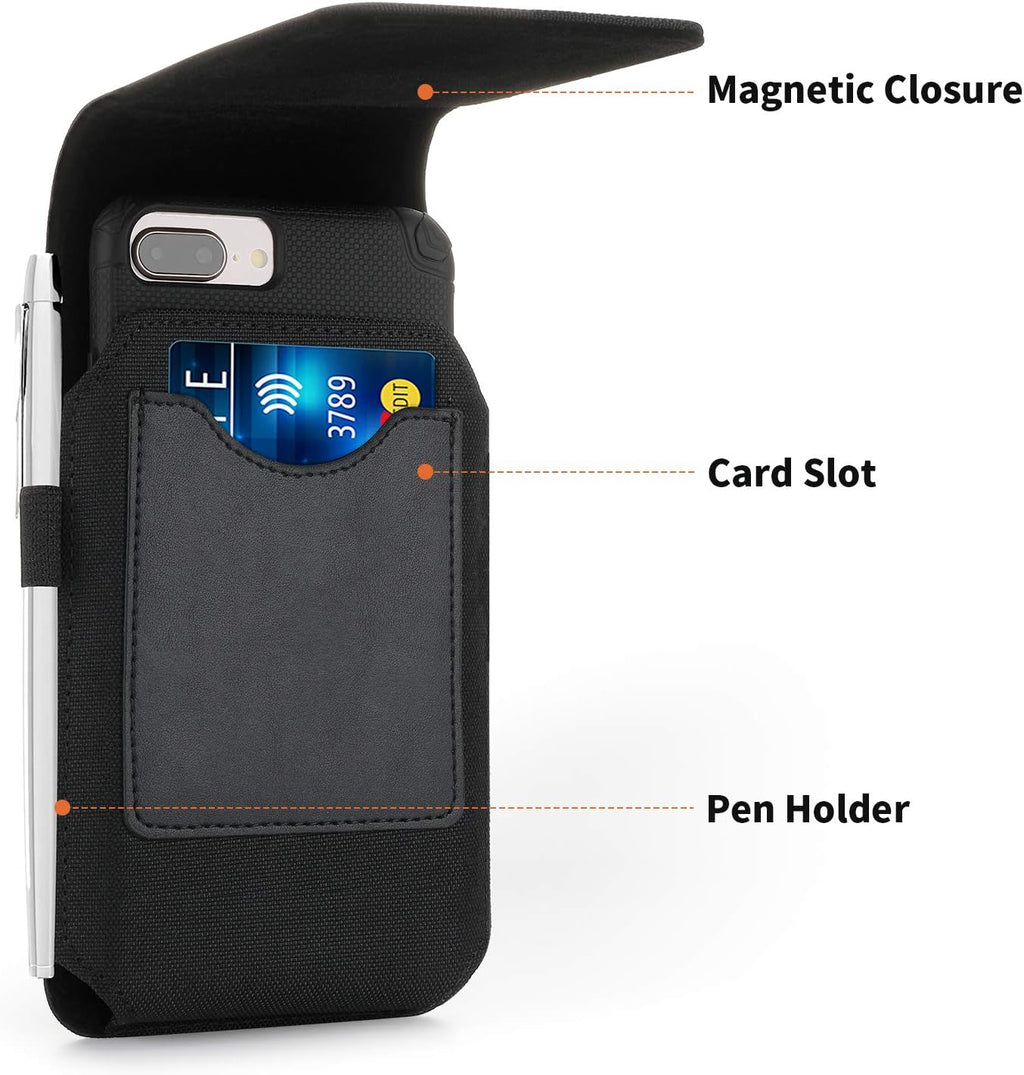 BECPLT Nylon Holster for Galaxy S25 Ultra 5G S24/S23/S22/S21/S20 Ultra Belt Holster Black Cell Phone Holder Belt Clip Holster Case Phone Pouch Belt Pouch Cover