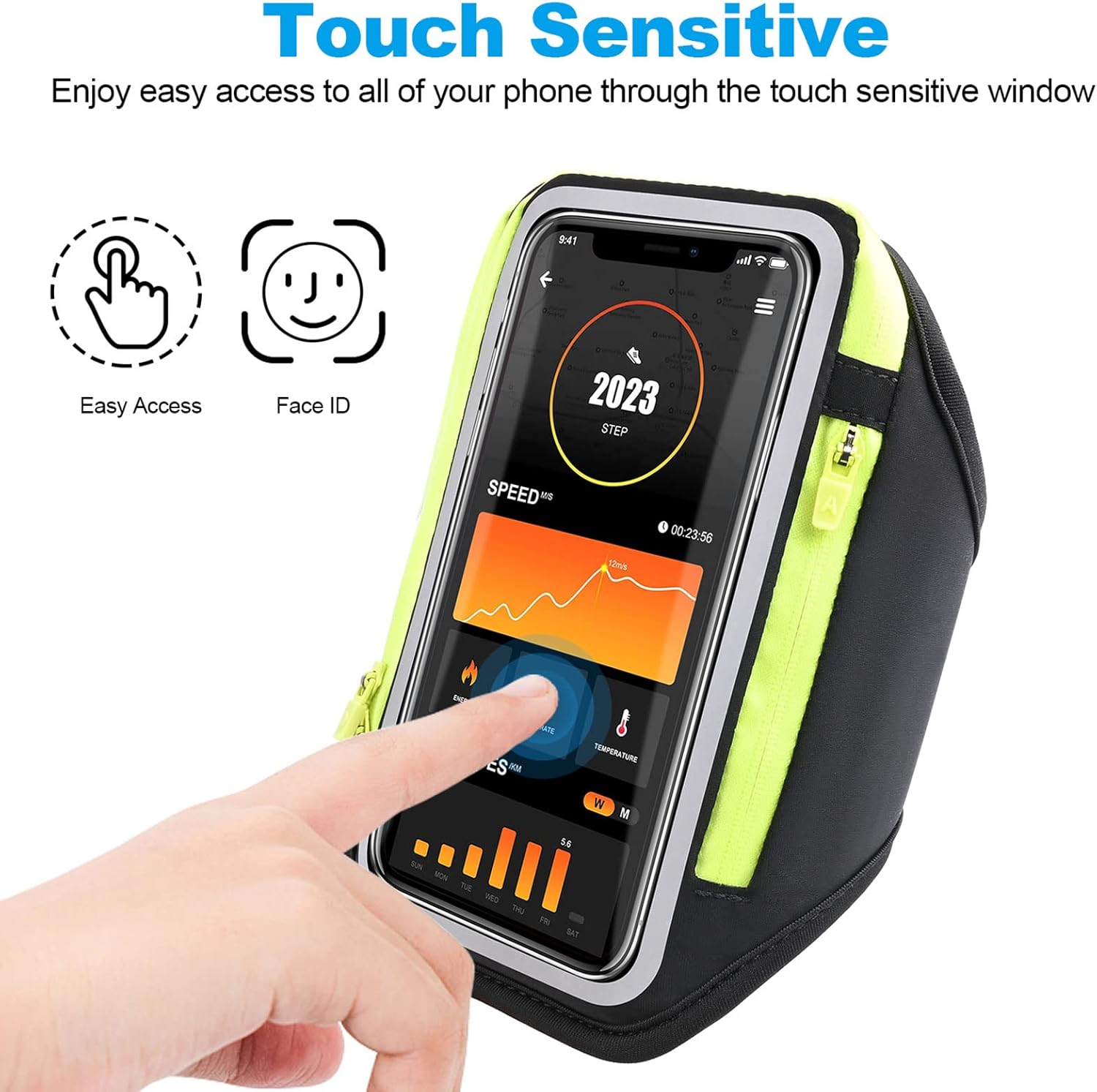 Cell Phone Armbands for Running with Foldable Straps, 6.9‘’ Running Armband Phone Holder, Arm Band Bag for iPhone 16 15 14 13 12 Pro Max Galaxy with Car Home Key Zipper Protective Covers for Women