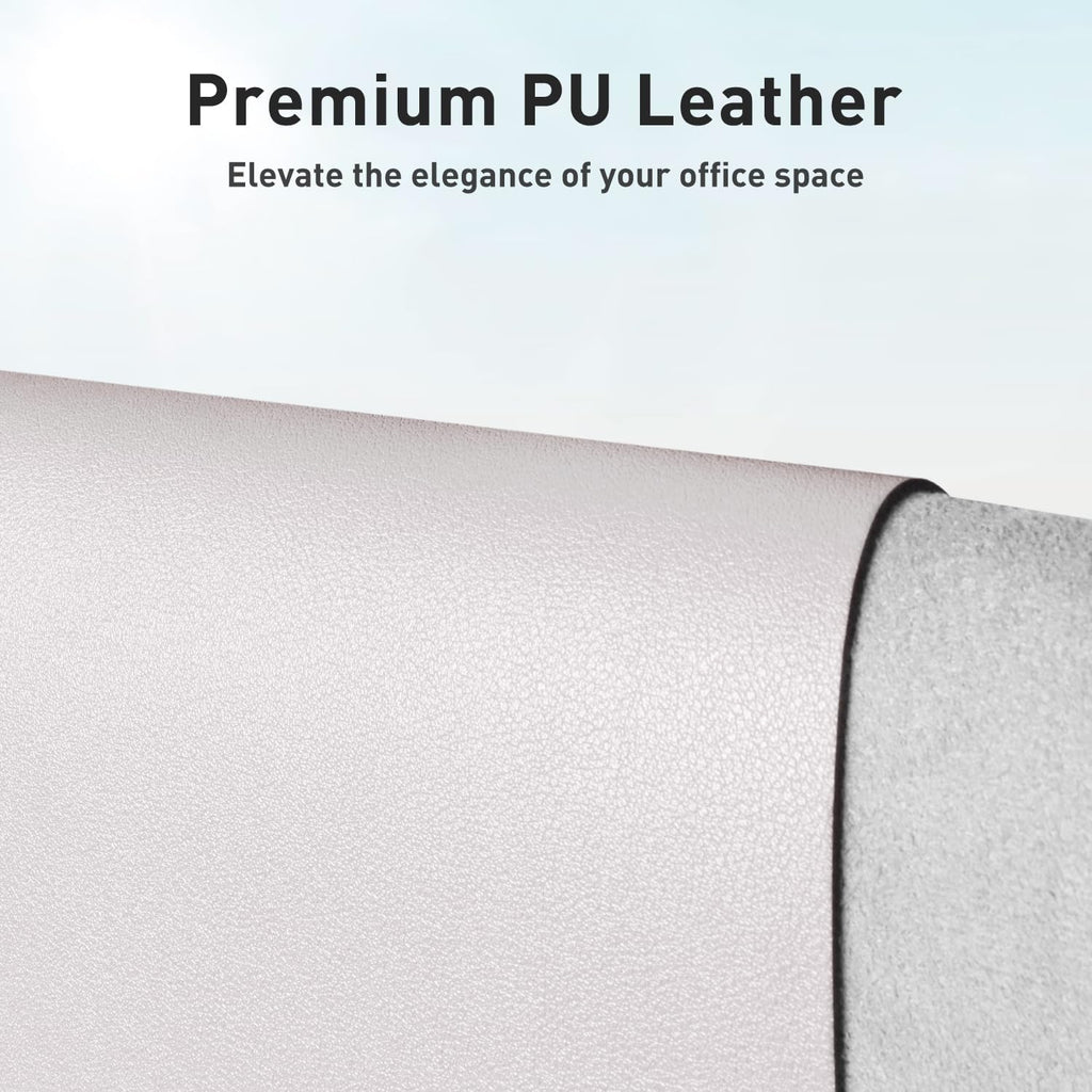 Aothia Large PU Leather Desk Pad Protector – Non-Slip Mouse Pad & Writing Mat for Office/Home, Waterproof, Easy to Clean (23.6" x 13.7", Pale Lavender White)