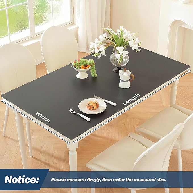 OstepDecor Black Table Cover Protector 40 x 60 Inch, 1.5mm Thick Plastic Table - Image 2