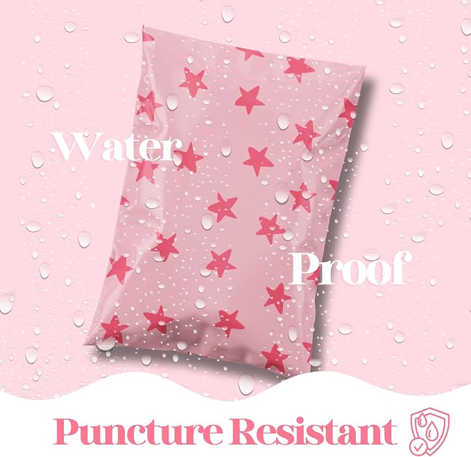 Pretty Package Store Poly Mailer 10x13, Seeing Stars Pink, 100 Pack | Heavy Duty - Image 4