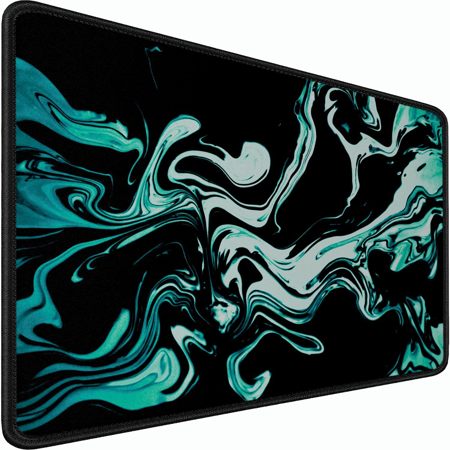 Large Mouse Pad, 31.5x15.7 inch Large Extended Computer Keyboard Mouse Mat, Water Resist Non-Slip Mousepad Rubber Base Long XXL Desk Mouse Pad for Gaming, Office & Home, Marble Cyan