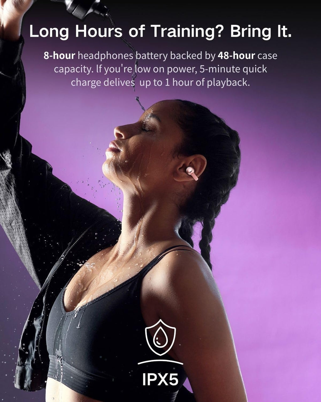 A50 Clip on Earbuds, Bluetooth 6.0 Wireless Open Ear Headphones w/5.3g Weightless Comfort,48H Playtime,3D Soundstage,Clear Call Mics,IPX5,Multipoint Connection,Fit for Workout Running Black