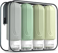Travel Bottles for Toiletries, Large 6oz Oversize Containers, BPA Free Leak Proof Tubs Refillable Liquid Traveler Accessories with Toiletry Bag for Cometic Shampoo and Lotion Soap (4 Pack)