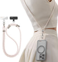 TORRAS Phone Lanyard Crossbody with 2 Phone Tabs, Adjustable Anti Theft Strap for All Cellphone, Premium Metal Buckles, Skin-Friendly, Universal Cellphone Neck lanyard for Travel Essentials, Beige