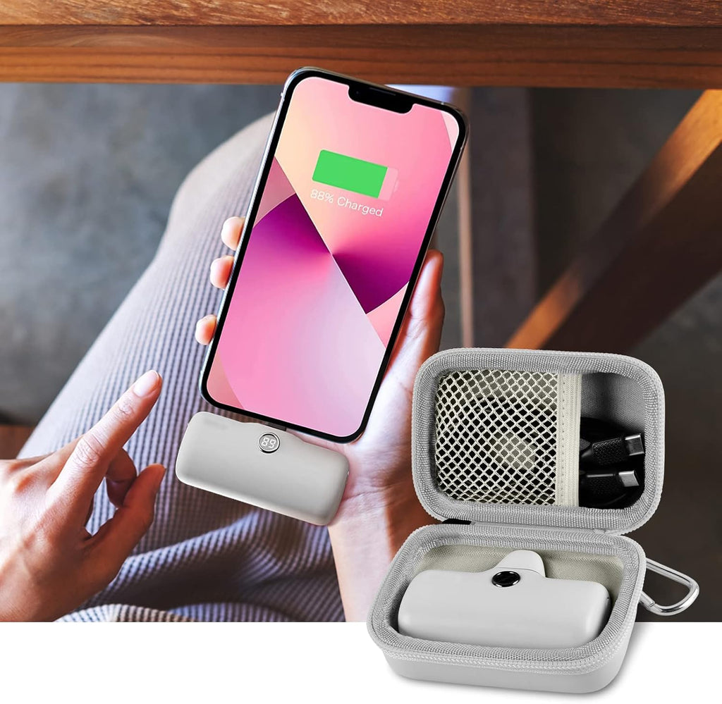 Portable Charger Power Bank Case for Swyop/for Feob/for Charmast/for JEJILL/for LanLuk/for VEGER/for iWALK/for Taegila/for Kuulaa and More Small Charging Battery Pack - Bag Only (White)
