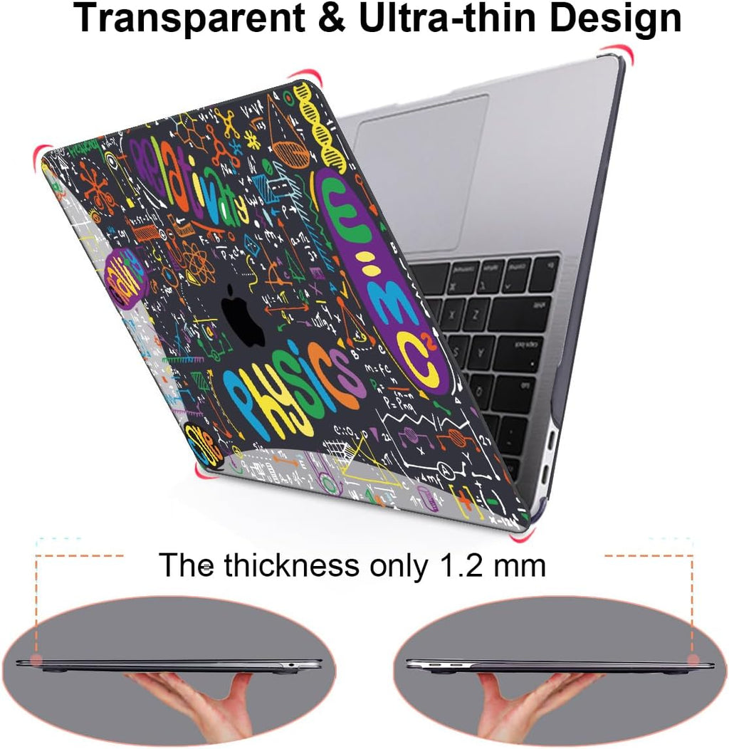 Compatible with MacBook Air 13 inch Case M1 A2337 A2179 A1932 2021 2020 2019 2018 Release with Retina Display & Touch ID, Crystal Black Pattern Plastic Hard Shell Cover, Physical Chemistry