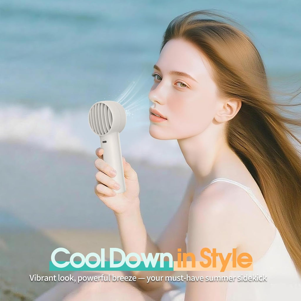 Mini Portable Fan, USB Personal Handheld Fan with 3-Speed Cooling Wind Rechargeable Battery Operated Mini Pocket Design for Desktop/Travel/Outdoor/Vacation/Concerts/Lash Makeup-Grey