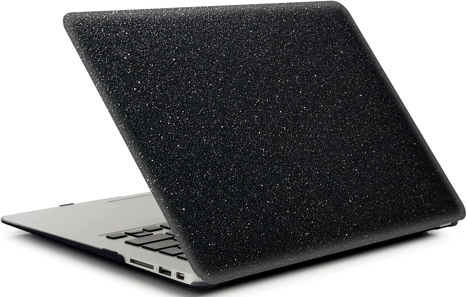 Compatible with MacBook Air 13 Inch Case 2017 2016 2015 2014 2013 2012 2011 2010 Release A1466/A1369, Shiny Plastic Hard Shell Case & Keyboard Cover,Glitter Black